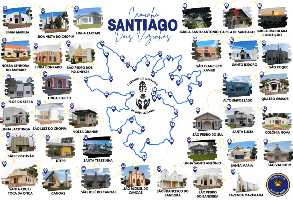 Mapa do Caminho de Santiago de Dois Vizinhos